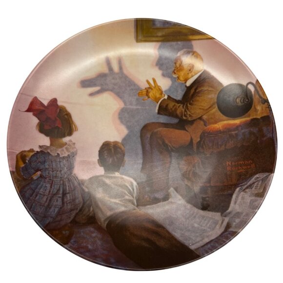 1987 Knowles Norman Rockwell Plate Shadow Artist 8.5" Bradex 84-R70-3.11 w/ Box - Picture 2 of 6